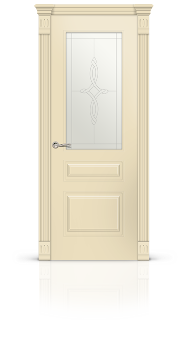 Дверь остеклённая Вероник 2, Эмаль бежевая  RAL 1015