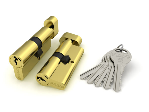 Цилиндровые механизмы FUARO R302 ключ / завертка, цвет - Золото